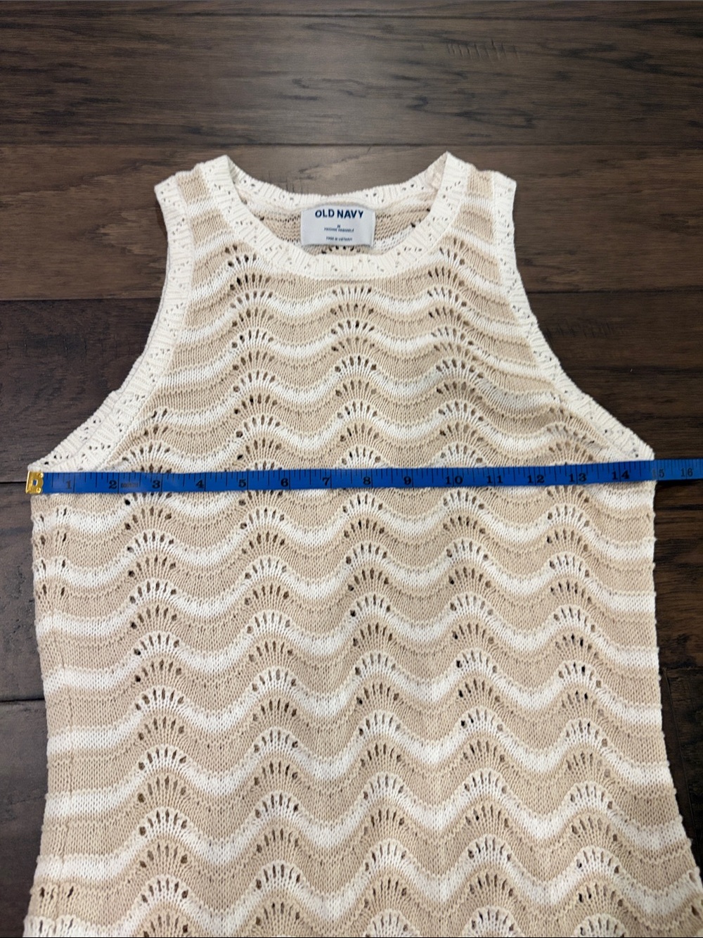 Old Navy Sleeveless Knit Crochet Midi Dress Sz M - Picture 5 of 8